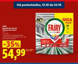 Lidl Kapsułki do zmywarki Platinum Plus Lemon Fairy oferta