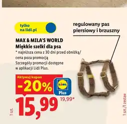 Lidl Miękkie szelki dla psa Max & Mila's World oferta