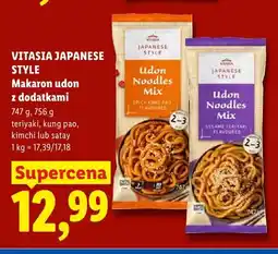 Lidl Makaron udon z dodatkami teriyaki Vitasia Japanese Style oferta