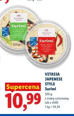 Lidl Surimi z trawą cytrynową Vitasia Japanese Style oferta