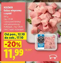 Lidl Gulasz wieprzowy z szynki Rzeźnik oferta