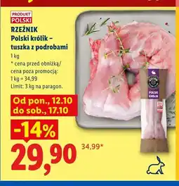 Lidl Polski królik - tuszka z podrobami Rzeźnik oferta