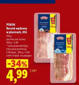 Lidl Boczek wędzony w plastrach parzony XXL Pikok oferta