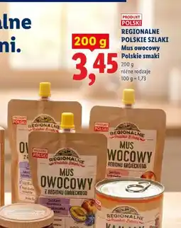 Lidl Mus owocowy z regionu grójeckiego jabłko borówka truskawka Regionalne Polskie Szlaki oferta