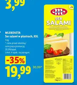 Lidl Ser salami w plastrach XXL Mlekovita oferta
