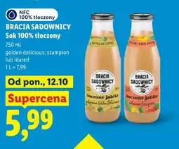 Lidl Sok tłoczony golden delicious Bracia Sadownicy 100% oferta