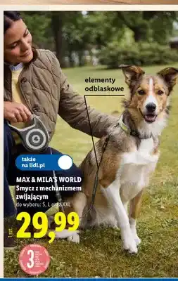 Lidl Smycz z mechanizmem zwijającym S Max & Mila's World oferta