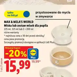 Lidl Miska dla pupila 225 ml Max & Mila's World oferta