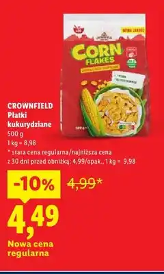 Lidl Płatki kukurydziane Crownfield oferta