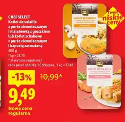 Lidl Kotlet de volaille z purée ziemniaczanym i marchewką z groszkiem Chef Select oferta