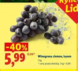 Lidl Winogrona ciemne luzem oferta