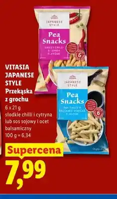 Lidl Przekąska z grochu 6-pak słodkie chilli i cytryna Vitasia Japanese Style oferta