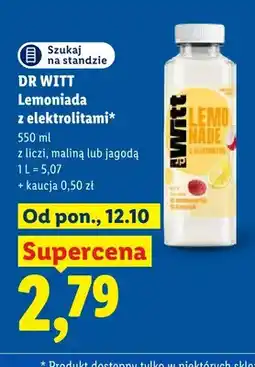 Lidl Lemoniada z elektrolitami z liczi Dr Witt oferta