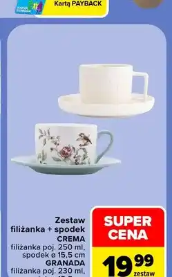 Carrefour Zestaw filiżanka + spodek Granada oferta