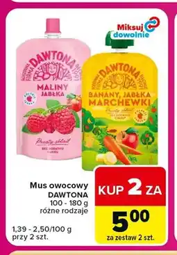 Carrefour Express Mus owocowy Dawtona banany jabłka marchewki oferta