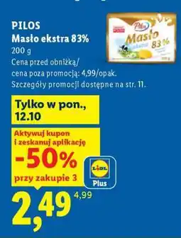 Lidl PILOS Masło ekstra 83% oferta