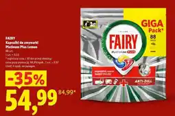 Lidl FAIRY Kapsułki do zmywarki Platinum Plus Lemon oferta