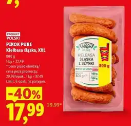 Lidl Pikok Pure Kiełbasa Śląska, XXL oferta