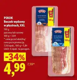 Lidl Pikok Boczek wędzony w plastrach, XXL oferta