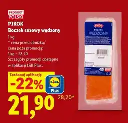Lidl Pikok Boczek surowy, wędzony oferta