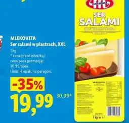 Lidl Mlekovita Ser salami w plastrach, XXL oferta