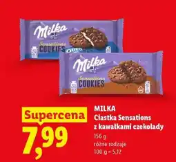 Lidl MILKA Ciastka Sensations z kawałkami czekolady oferta