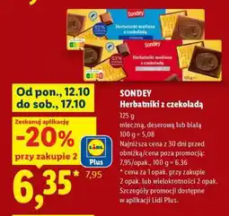 Lidl SONDEY Herbatniki z czekoladą oferta
