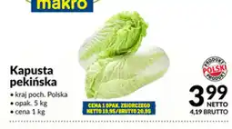 Makro Kapusta pekińska oferta