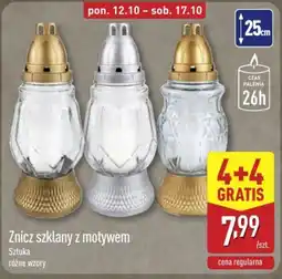 ALDI Znicz szklany z motywem oferta