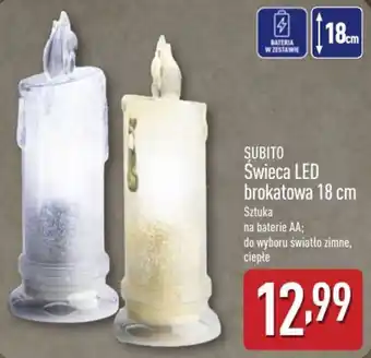 Świeca LED brokatowa 18 cm