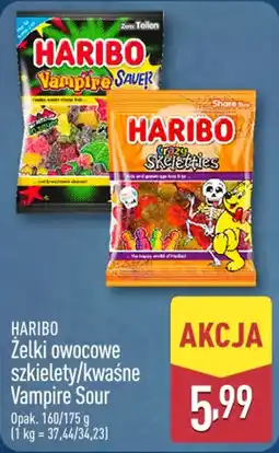ALDI HARIBO Żelki owocowe szkielety/kwaśne Vampire Sour oferta