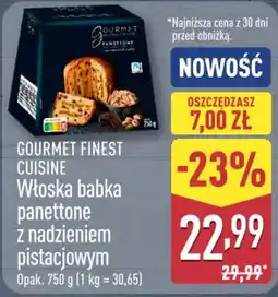 ALDI Gourmet Finest Cuisine Włoska babka panettone z nadzieniem pistacjowym oferta