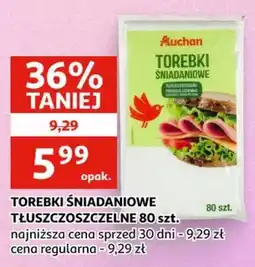 Auchan Torebki Śniadaniowe Tłuszczoszczelne oferta