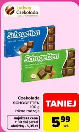 Carrefour Market Czekolada SCHOGETTEN 100 g różne rodzaje oferta