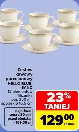 Carrefour Market Zestaw kawowy porcelanowy HELLO BLUE, SAND oferta