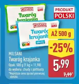 ALDI Twaróg krajanka chudy Milsani oferta
