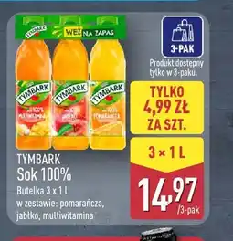 ALDI Sok w zestawie pomarańcza jabłko multiwitamina Tymbark 3-pak 100% oferta