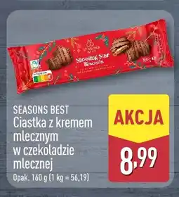 ALDI Ciastka z kremem mlecznym w czekoladzie mlecznej Seasons Best oferta