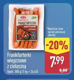 ALDI Frankfurterki wieprzowe z cielęciną Kabanos oferta