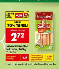 Biedronka Parówki Sokoliki Sokołów oferta