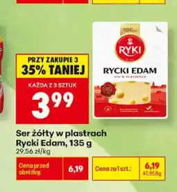Biedronka Ser żółty w plastrach Rycki Edam oferta