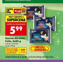 Biedronka Karma dla kota Felix Junior 4-pak oferta