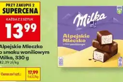 Biedronka Alpejskie Mleczko o smaku waniliowym Milka oferta