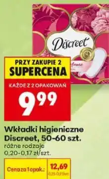 Biedronka Wkładki higieniczne Discreet, 50-60 szt oferta