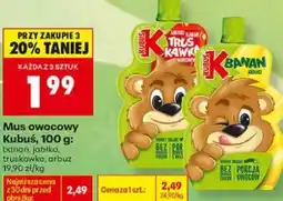 Biedronka Mus owocowy Kubuś, 100 g: banan, jabłko, truskawka, arbuz oferta