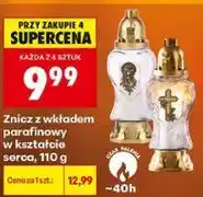 Biedronka Znicz z wkładem parafinowym w kształcie serca oferta