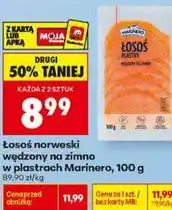 Biedronka Łosoś norweski wędzony na zimno w plastrach Marinero oferta