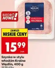 Biedronka Szynka w stylu włoskim Kraina Wędlin oferta