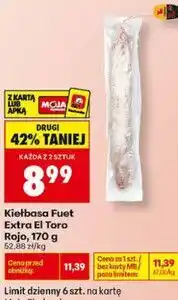Biedronka Kiełbasa Fuet Extra El Toro Rojo oferta