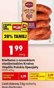 Biedronka Kiełbasa z czosnkiem niedźwiedzim Kraina Wędlin Polskie Specjały oferta